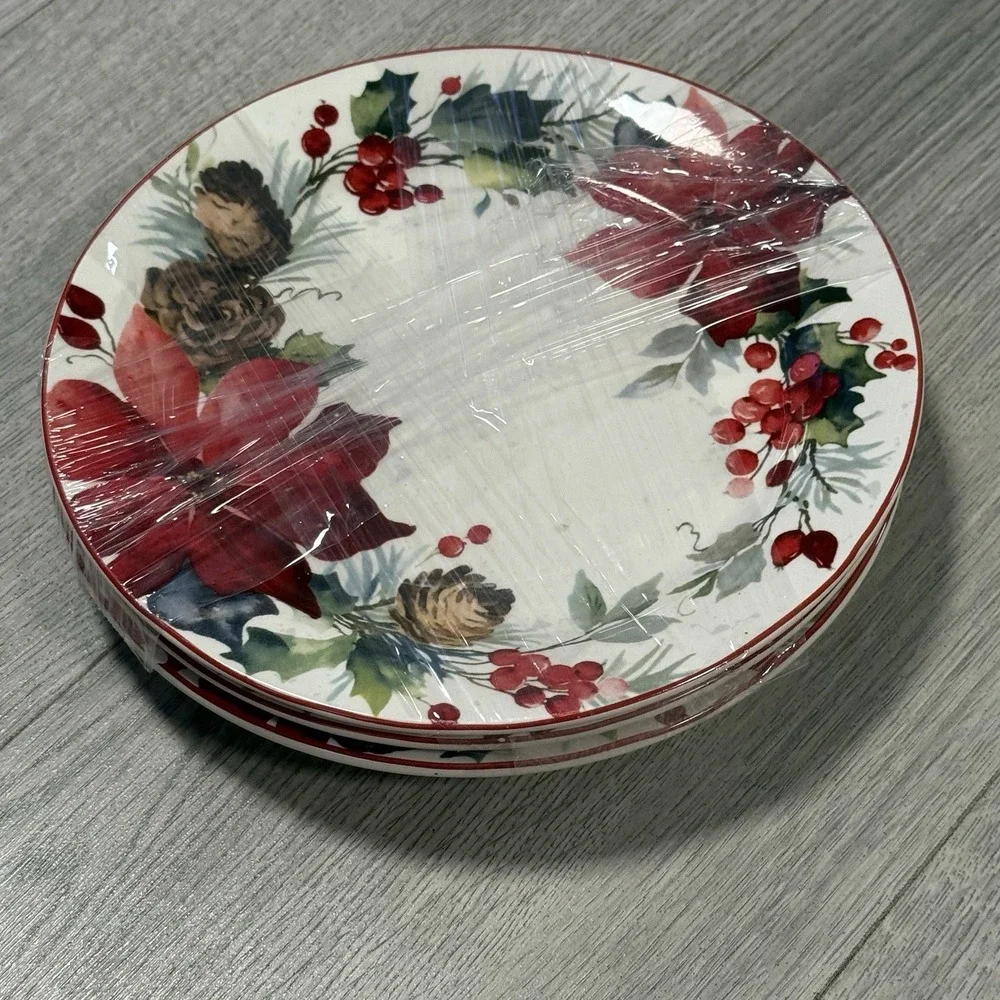 Pier 1 Berry Christmas Salad Plates 9